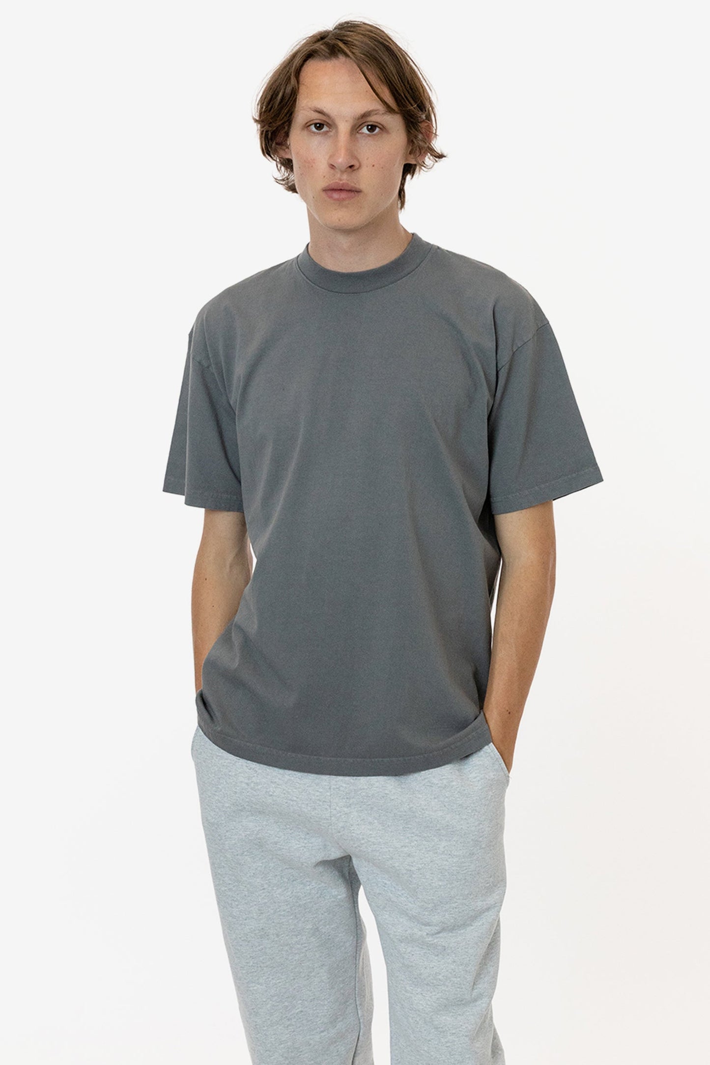 LA Apparel Garment Dye Crew Neck T-Shirt (Mineral Wash)