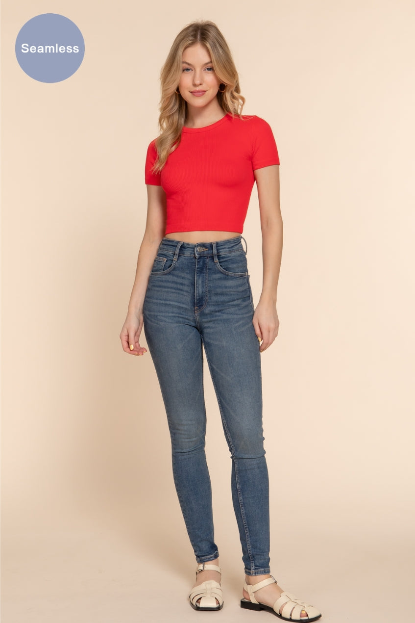 Ribbed Crop top Tee